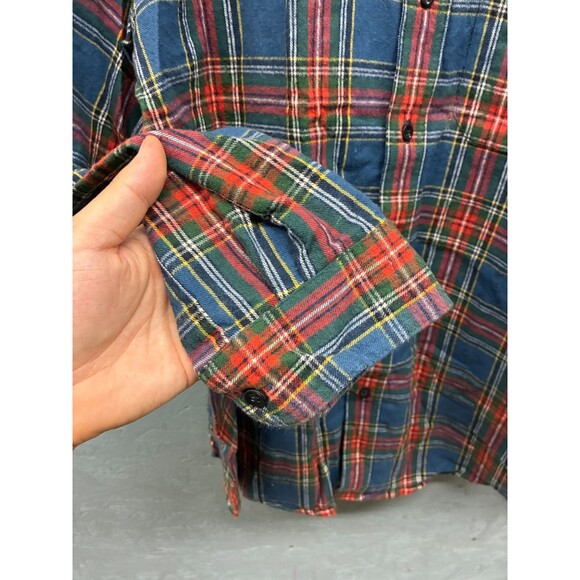 L.L.Bean Flannel Shirt Men’s Medium Traditional Fit Plaid Button Down Cotton - Picture 3 of 5